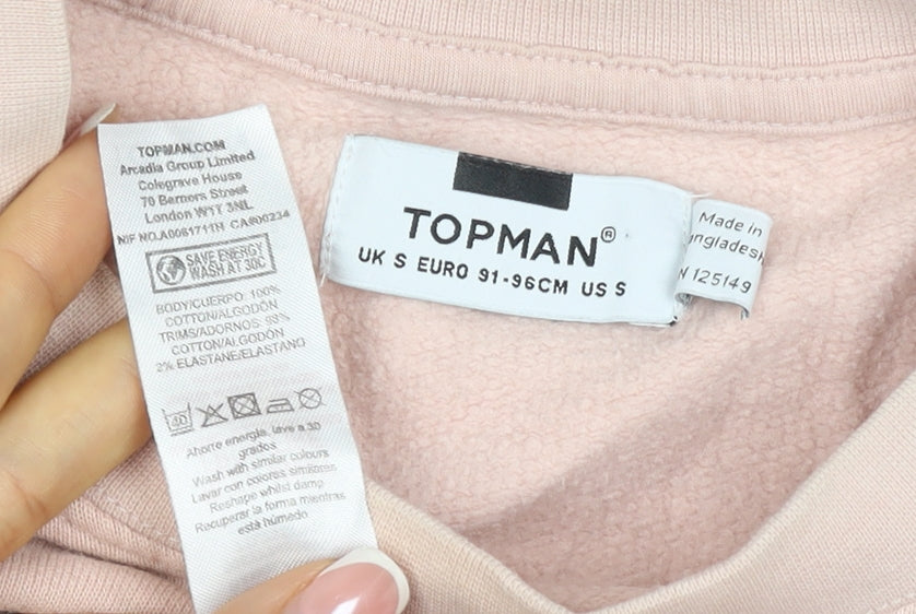 Topman Men’s Pink S Crew Neck Pullover Cotton Sweatshirt
