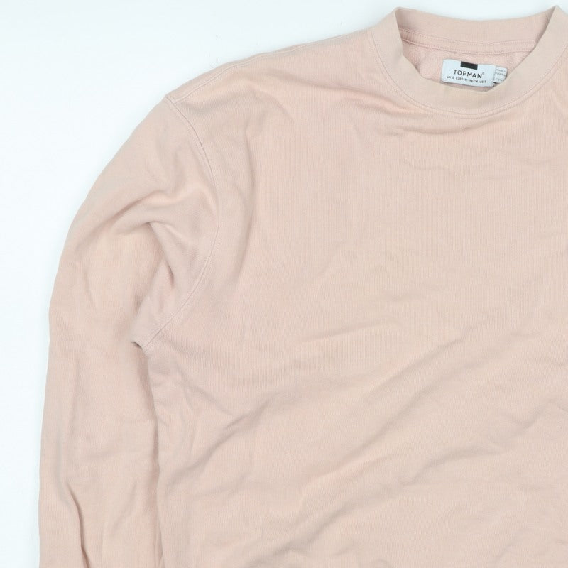 Topman Men’s Pink S Crew Neck Pullover Cotton Sweatshirt