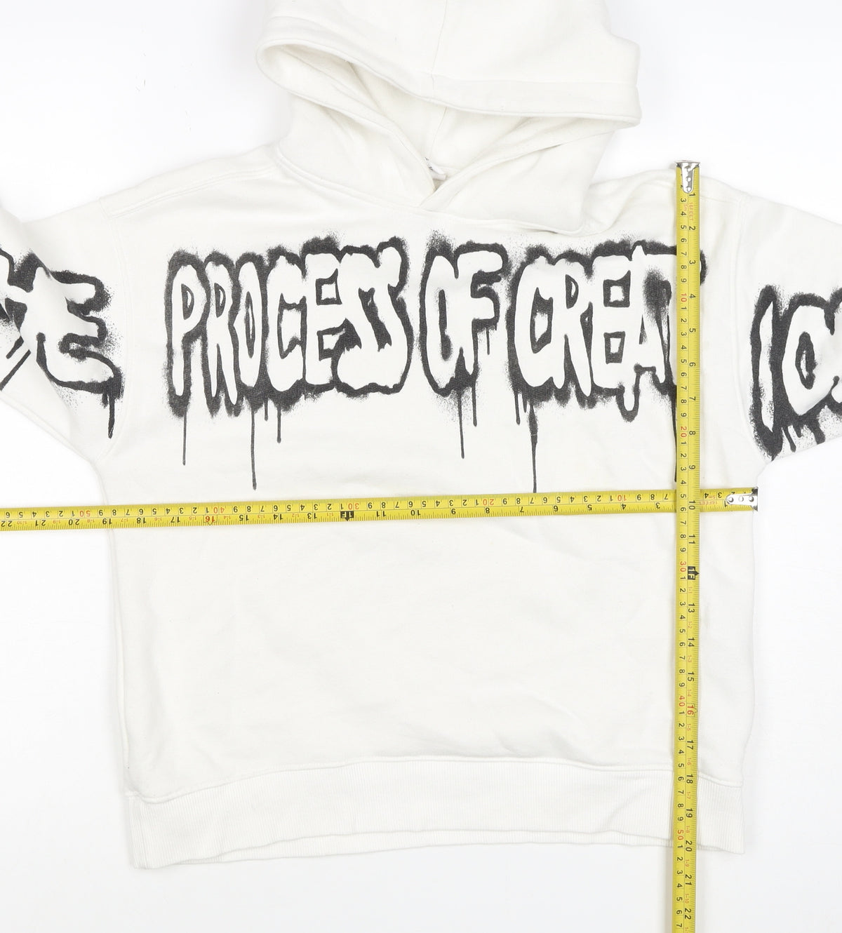 Brand and care label for ART boys’ white 11-12 years pullover hoodie graphic print skateboard