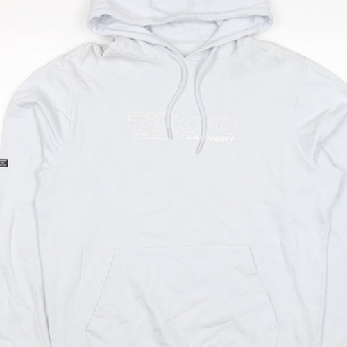 Tokyo Laundry Men’s White M Pullover Logo Hoodie