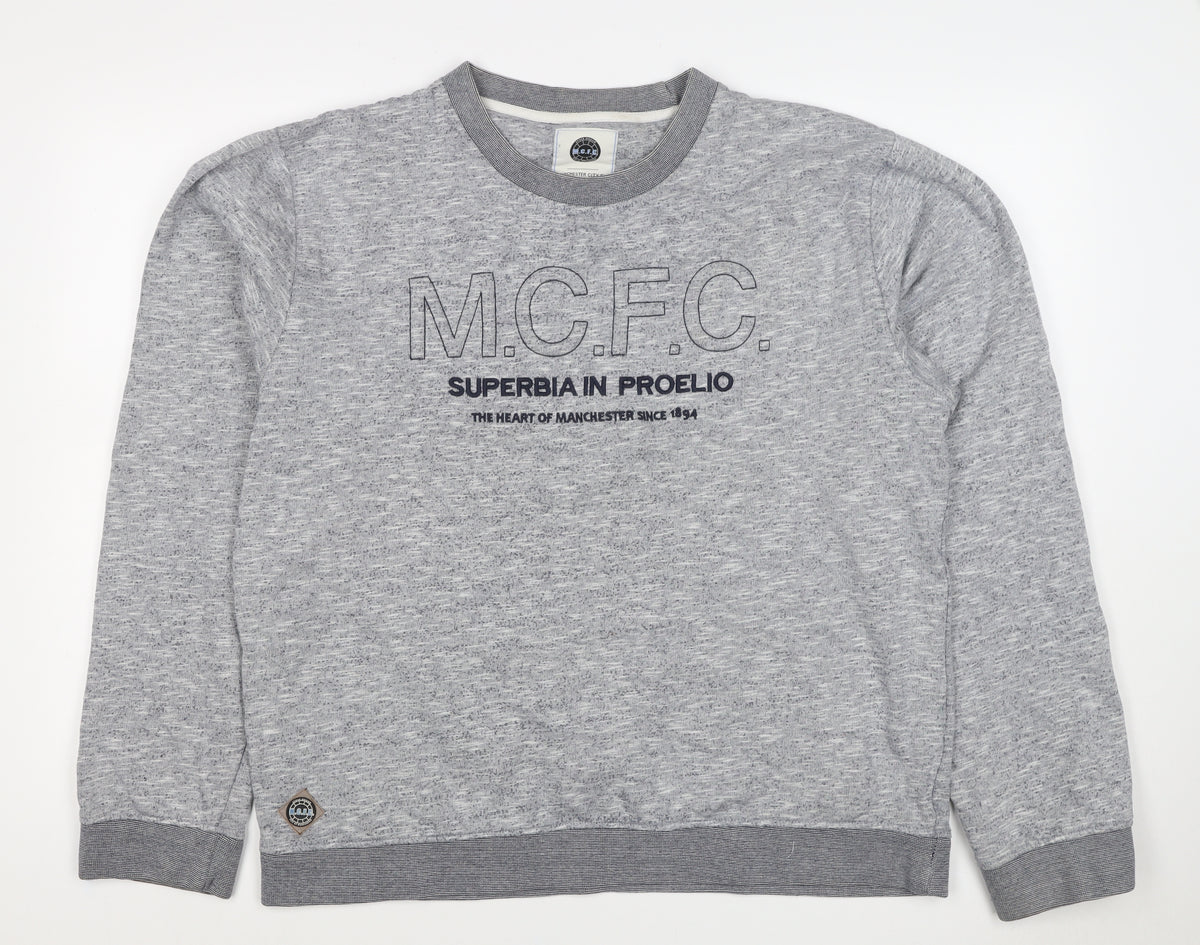 Manchester City FC Men's Grey 3XL Pullover Graphic Sweatshirt