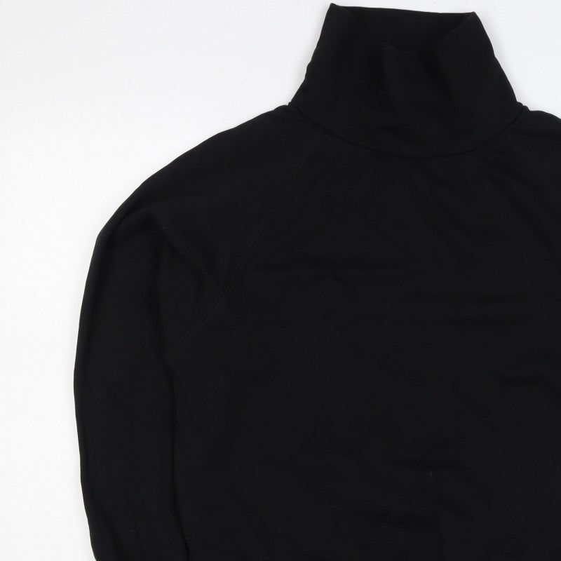 Opicloth Men’s Black Size S High Neck Raglan Pullover Sweatshirt