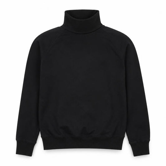 Opicloth Men’s Black Size S High Neck Raglan Pullover Sweatshirt