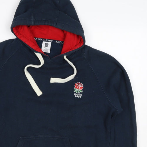 England Rugby Men’s Blue Small Pullover Hoodie Embroidered Logo