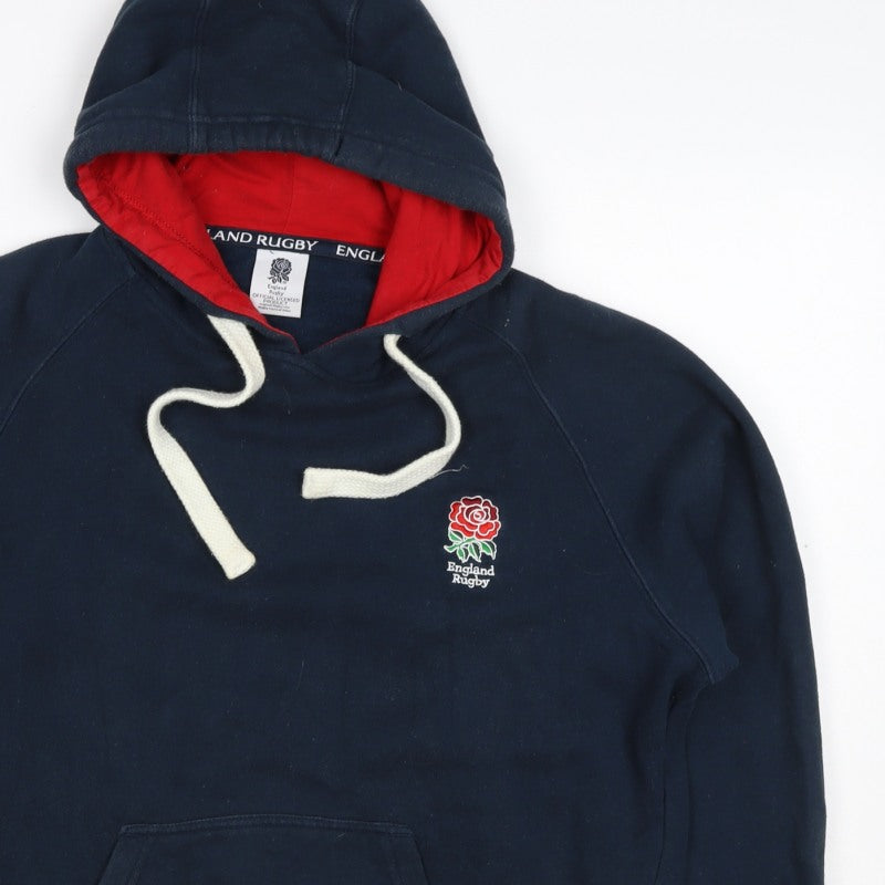 England Rugby Men’s Blue Small Pullover Hoodie Embroidered Logo