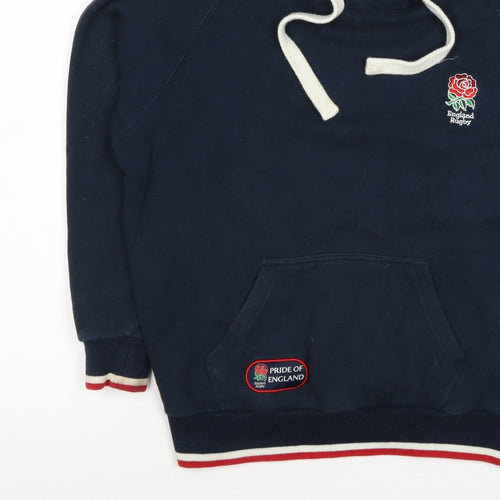England Rugby Men’s Blue Small Pullover Hoodie Embroidered Logo
