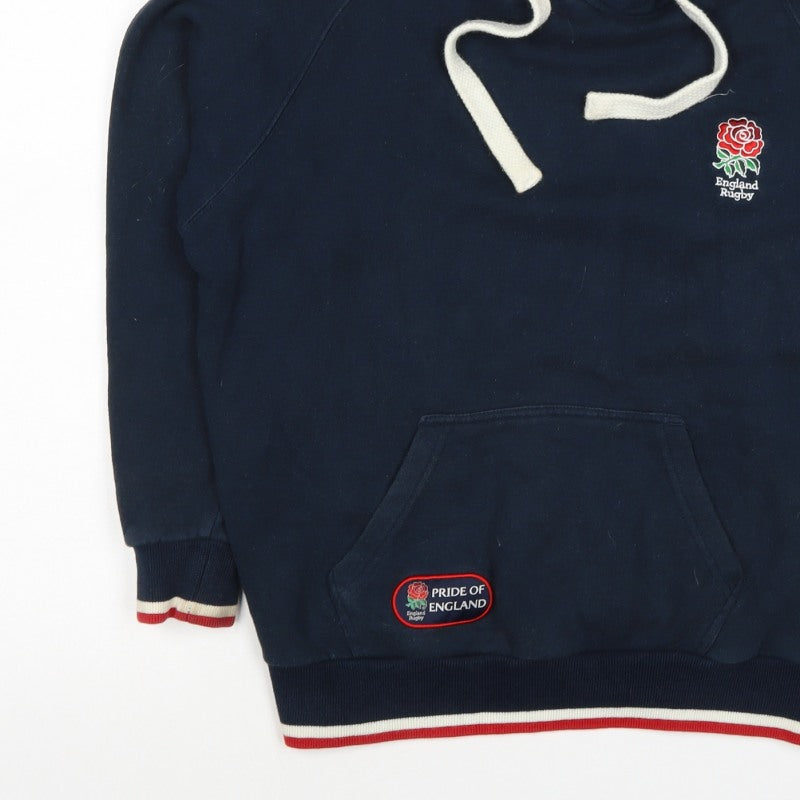 England Rugby Men’s Blue Small Pullover Hoodie Embroidered Logo