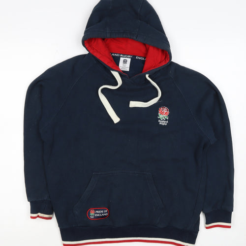 England Rugby Men’s Blue Small Pullover Hoodie Embroidered Logo