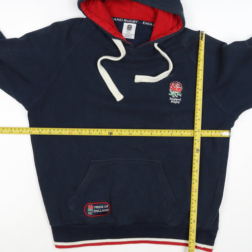 England Rugby Men’s Blue Small Pullover Hoodie Embroidered Logo