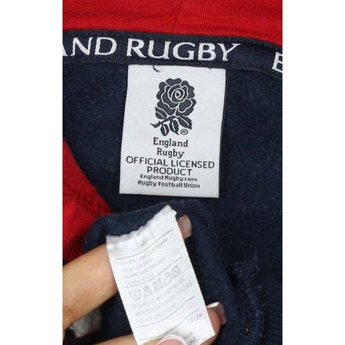 England Rugby Men’s Blue Small Pullover Hoodie Embroidered Logo