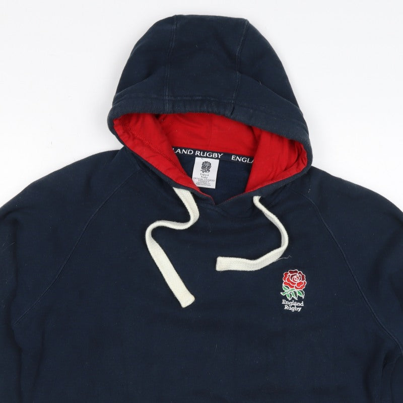 England Rugby Men’s Blue Small Pullover Hoodie Embroidered Logo