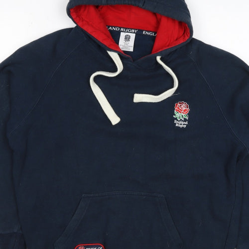 England Rugby Men’s Blue Small Pullover Hoodie Embroidered Logo
