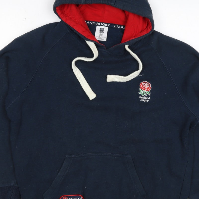 England Rugby Men’s Blue Small Pullover Hoodie Embroidered Logo