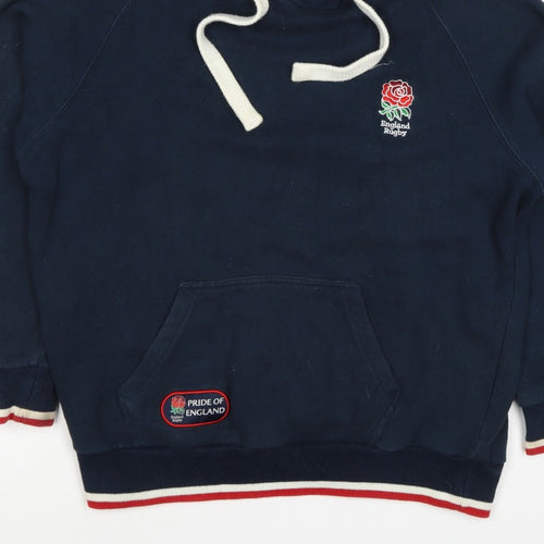 England Rugby Men’s Blue Small Pullover Hoodie Embroidered Logo