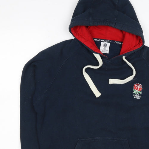 England Rugby Men’s Blue Small Pullover Hoodie Embroidered Logo
