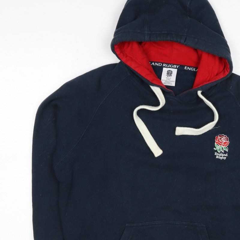 England Rugby Men’s Blue Small Pullover Hoodie Embroidered Logo