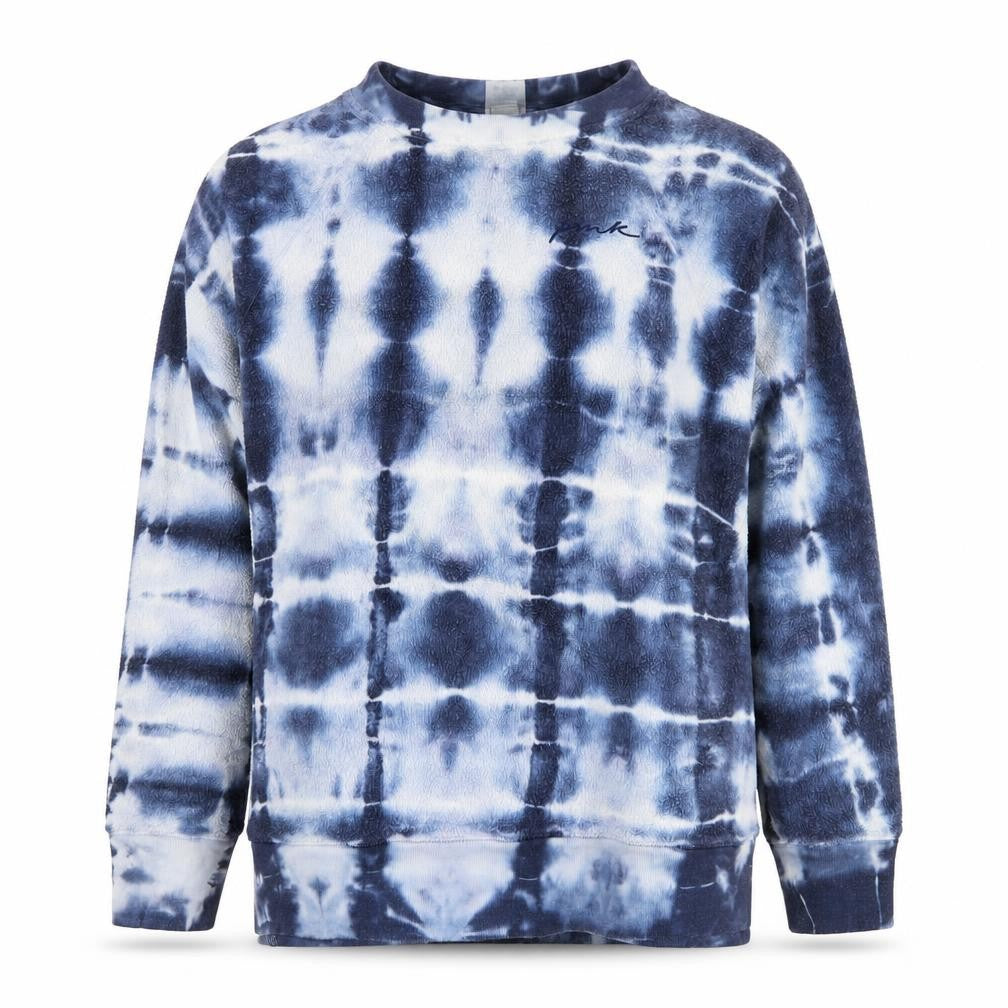 PINK Victoria's Secret Women Blue Tie Dye XS Fleece Crew Sweatshirt