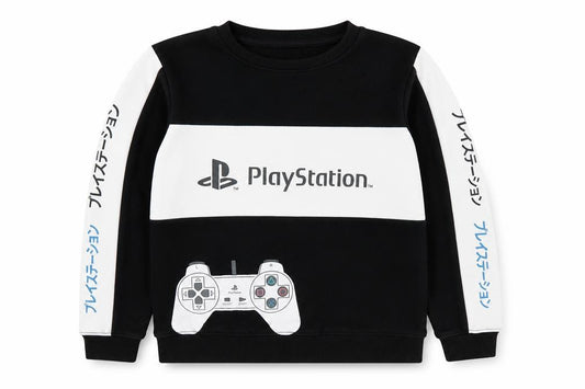 George Boys Black PlayStation Graphic Pullover Sweatshirt 12-13 Years