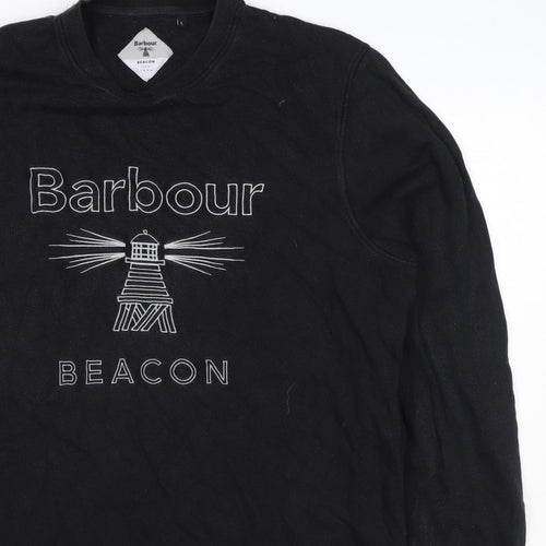 Barbour Men’s Black L Beacon Lighthouse Graphic Pullover Sweatshirt