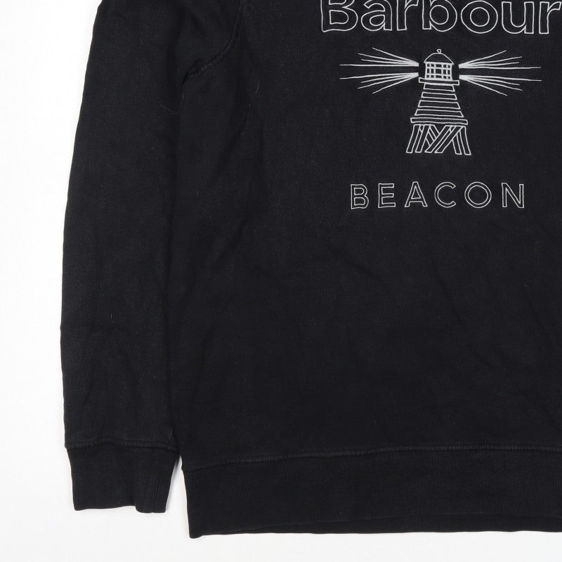 Barbour Men’s Black L Beacon Lighthouse Graphic Pullover Sweatshirt