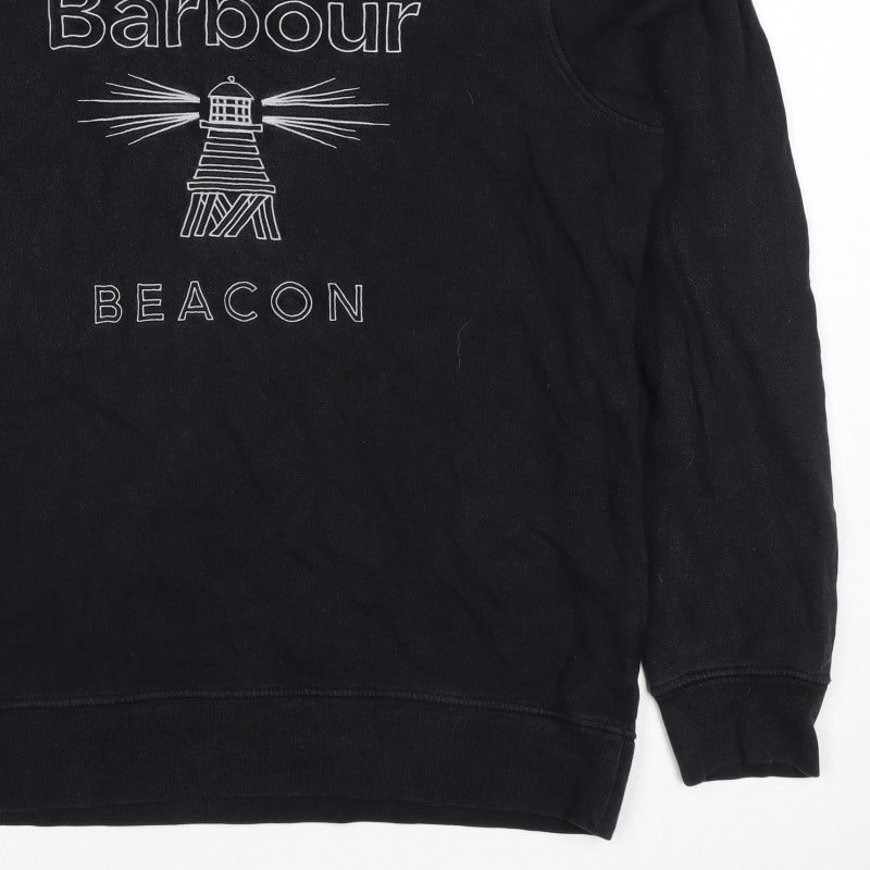 Barbour Men’s Black L Beacon Lighthouse Graphic Pullover Sweatshirt