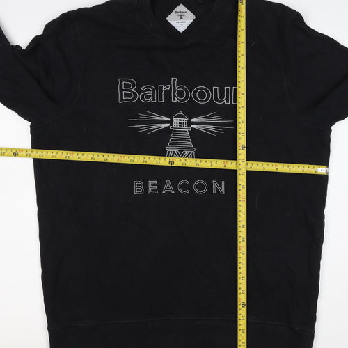 Barbour Men’s Black L Beacon Lighthouse Graphic Pullover Sweatshirt