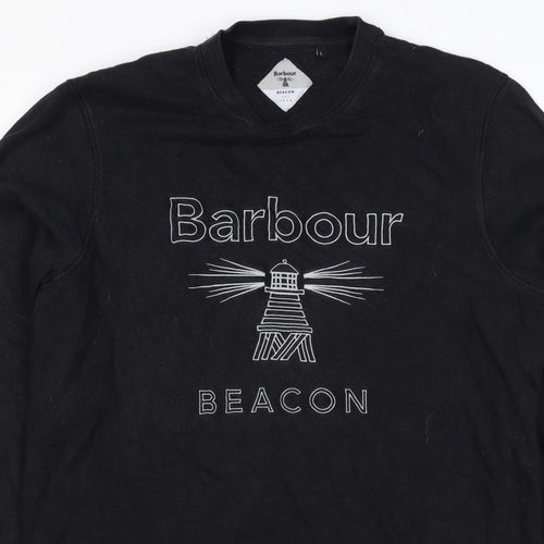 Barbour Men’s Black L Beacon Lighthouse Graphic Pullover Sweatshirt