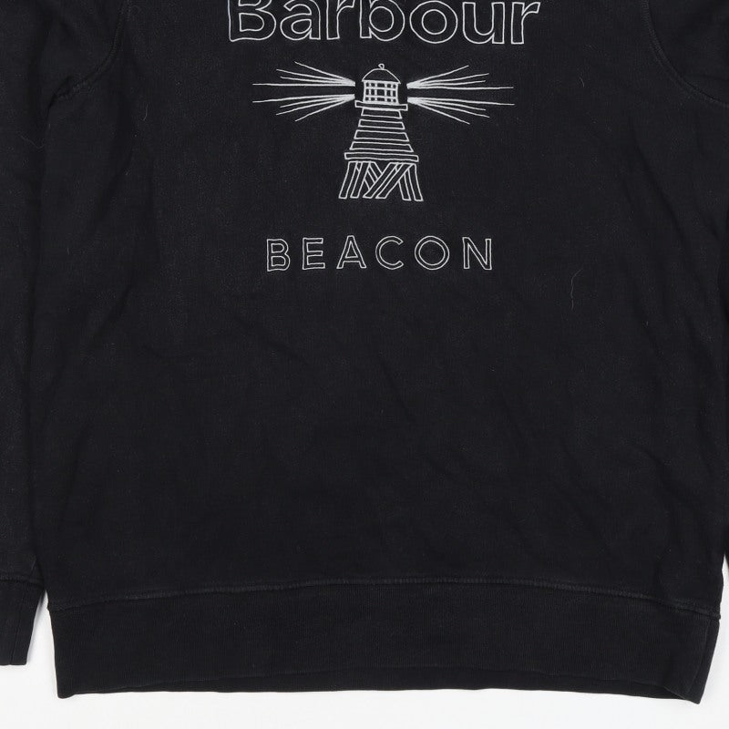 Barbour Men’s Black L Beacon Lighthouse Graphic Pullover Sweatshirt