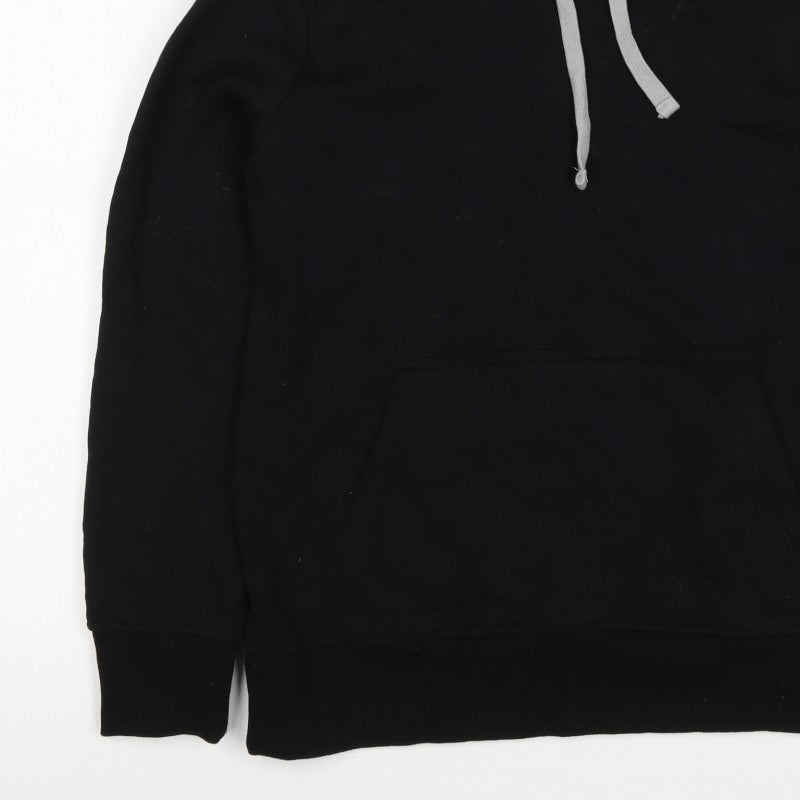 G by Garcia Men’s Black L Sherpa Lined Pullover Hoodie Kangaroo Pocket