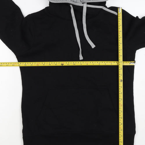 G by Garcia Men’s Black L Sherpa Lined Pullover Hoodie Kangaroo Pocket