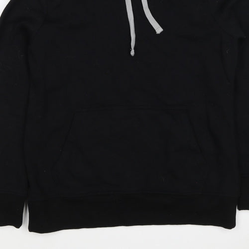 G by Garcia Men’s Black L Sherpa Lined Pullover Hoodie Kangaroo Pocket