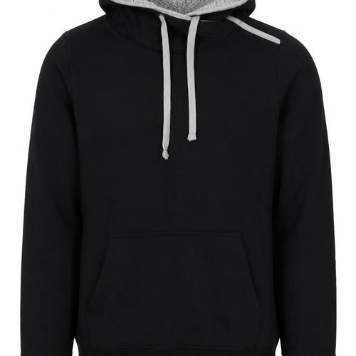 G by Garcia Men’s Black L Sherpa Lined Pullover Hoodie Kangaroo Pocket