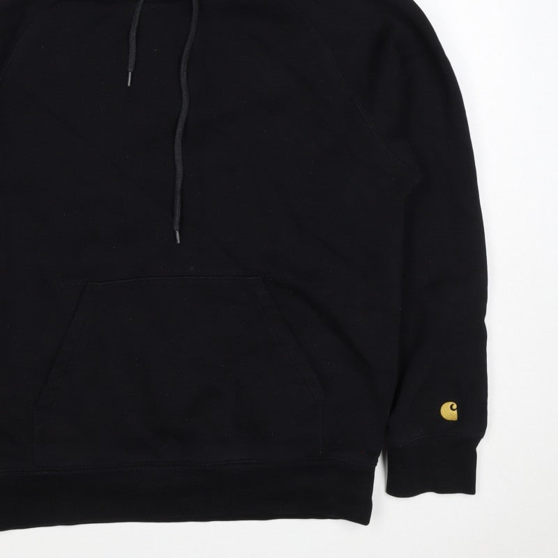 Carhartt Men Black M Pullover Hoodie Hooded Logo Cotton Blend