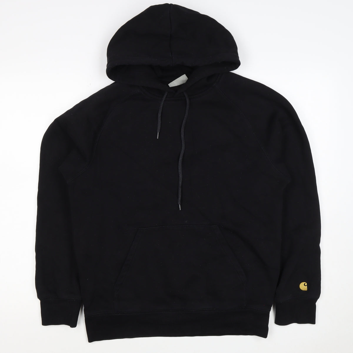 Carhartt Men Black M Pullover Hoodie Hooded Logo Cotton Blend