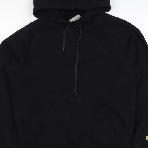 Carhartt Men Black M Pullover Hoodie Hooded Logo Cotton Blend