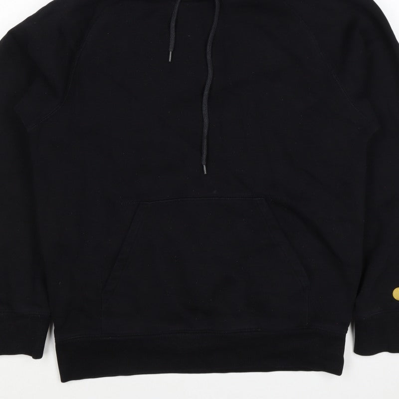 Carhartt Men Black M Pullover Hoodie Hooded Logo Cotton Blend