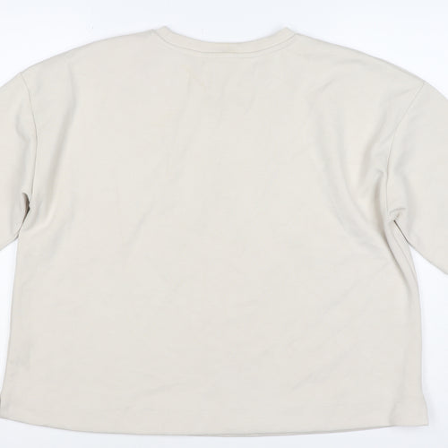 River Island Women Ivory M Relaxed Stretch Jersey Basic T-Shirt