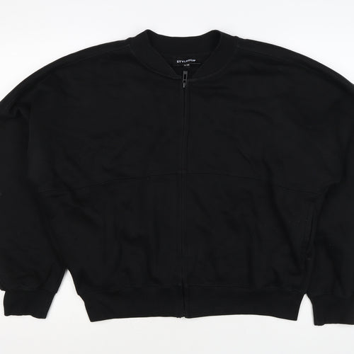 StyledUp Women’s Black S/M Full Zip Pocket Sweatshirt Jacket
