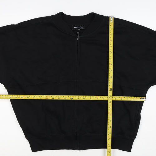 StyledUp Women’s Black S/M Full Zip Pocket Sweatshirt Jacket