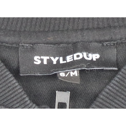 StyledUp Women’s Black S/M Full Zip Pocket Sweatshirt Jacket