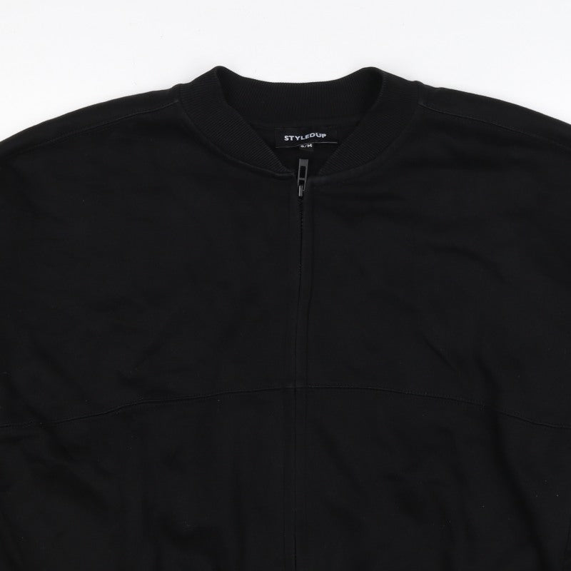 StyledUp Women’s Black S/M Full Zip Pocket Sweatshirt Jacket