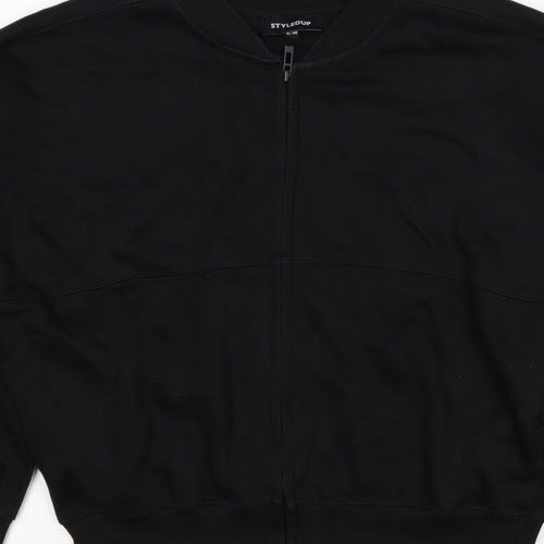 StyledUp Women’s Black S/M Full Zip Pocket Sweatshirt Jacket