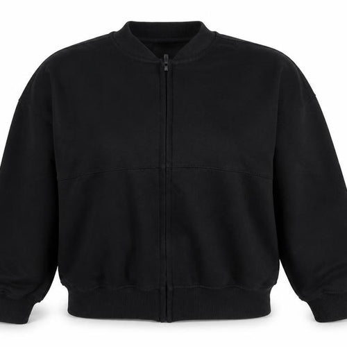 StyledUp Women’s Black S/M Full Zip Pocket Sweatshirt Jacket