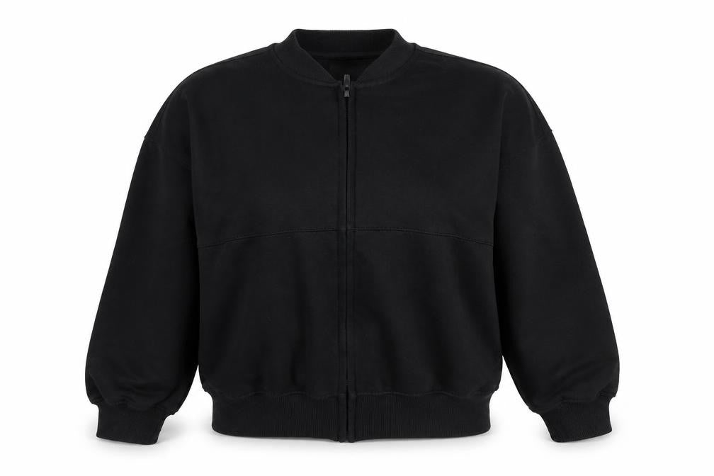 StyledUp Women’s Black S/M Full Zip Pocket Sweatshirt Jacket