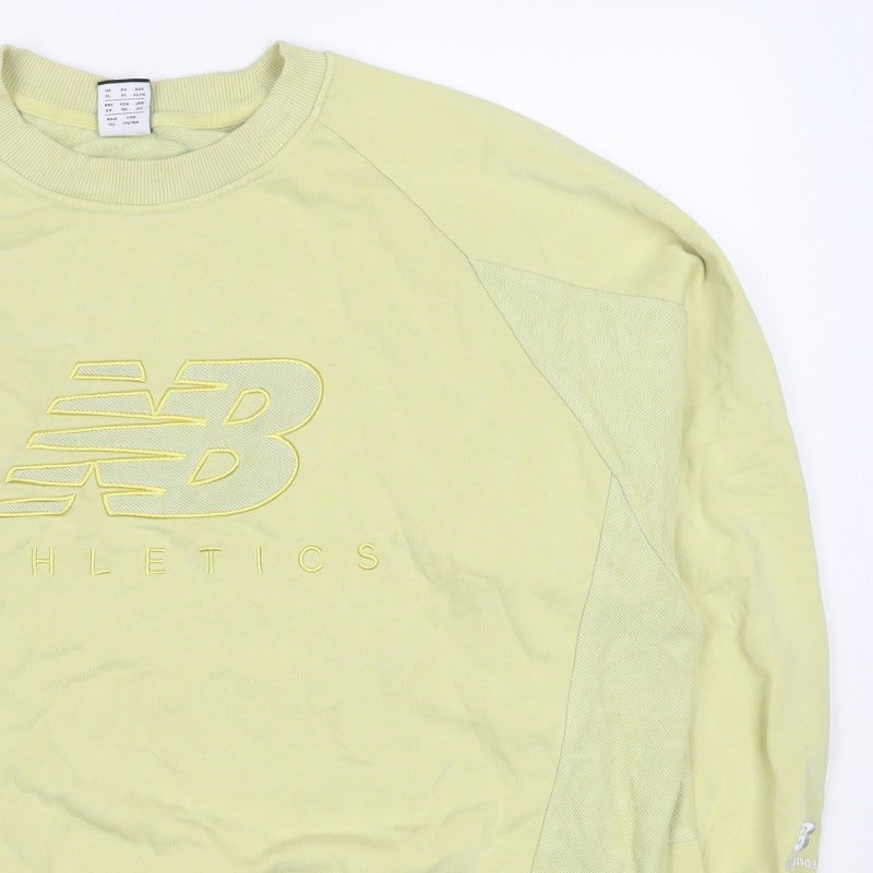 Additional view of New Balance Women's Yellow XL Logo Pullover Crew Neck Sweatshirt