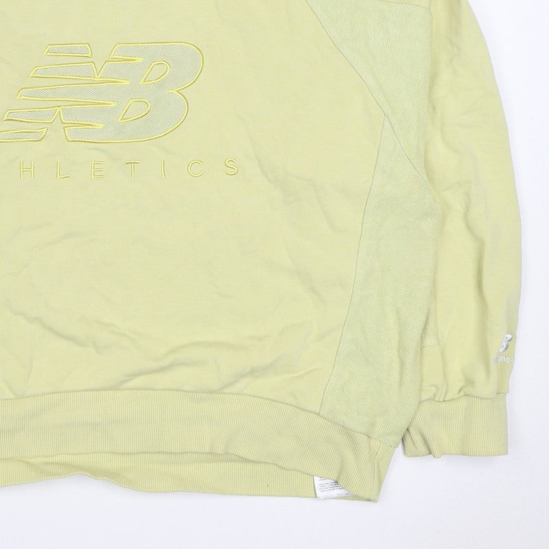 Additional view of New Balance Women's Yellow XL Logo Pullover Crew Neck Sweatshirt