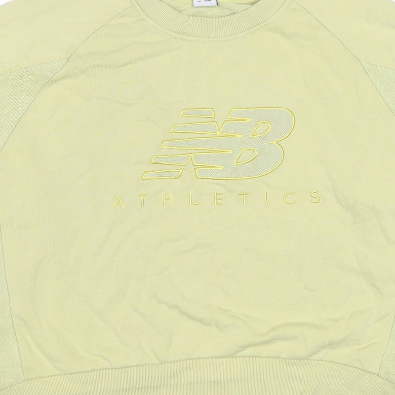 Additional view of New Balance Women's Yellow XL Logo Pullover Crew Neck Sweatshirt