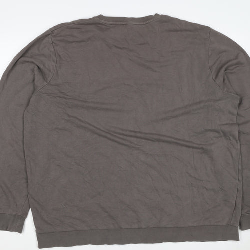 New Look Men Brown 7XL Brooklyn Graphic Print Crew Neck Pullover Jumper