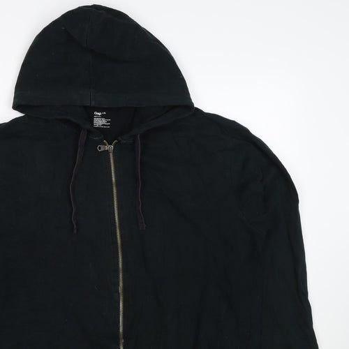 Gap Men’s Black L Full Zip Hooded Cotton Fleece Hoodie