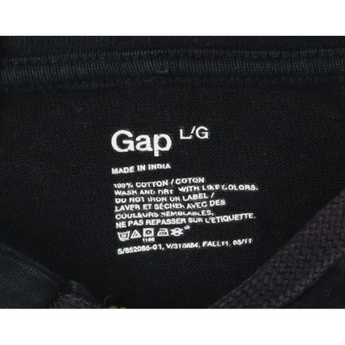 Gap Men’s Black L Full Zip Hooded Cotton Fleece Hoodie
